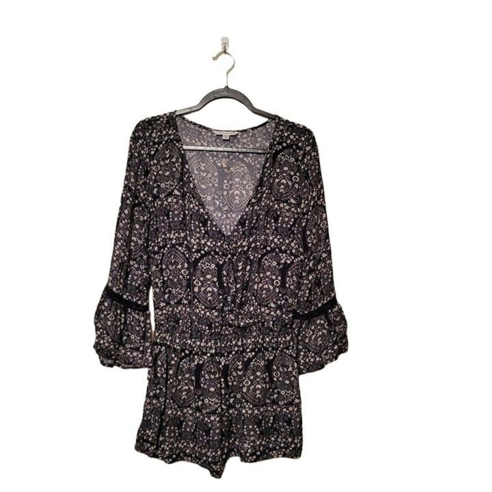American Eagle Womens Shorts Navy S V-Neck Romper Pull On